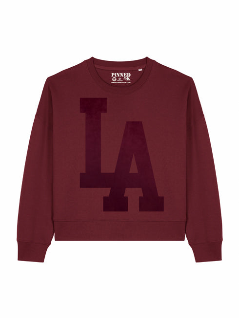 Kastenförmiger Pullover Los Angeles Bordeaux Velvet